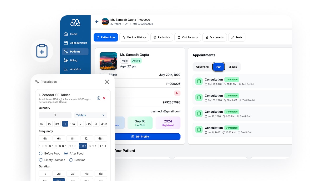 MedSnap medical records and digital prescription interface